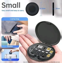 All in One 60W USB Fast Charging Travel Data Cable Set Type C, Lightening and Micro USB Port Inbuilt Mobile Stand Compatible with i, i-Pad, Samsang, RealMi & All Other Android Phones - Black