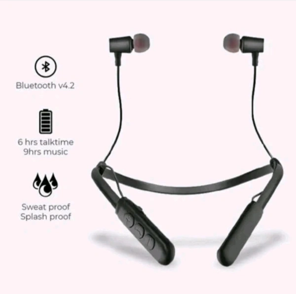 Neckband Truly Wireless Bluetooth Headset (Black, In the Ear) - Black