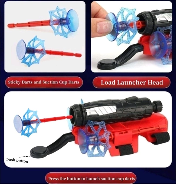 Best Kids Toy Spider Web Shooters Toy Hero Launcher Wrist Toy Set Spider-Man Web Shooters with Real Gadget,Birthday Gift for Kids, Sticky Wall Soft Bomb Funny Children's Educational Toys, Multicolor.