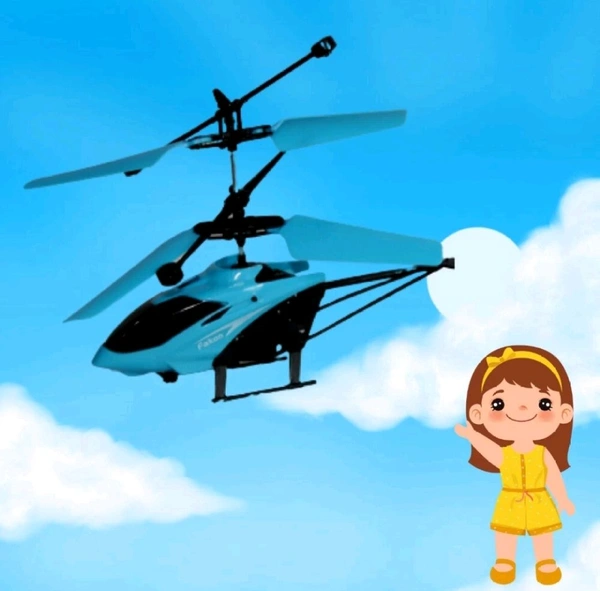 Remote Control Hand Sensor Helicopter Toys With Usb Charging - 3d Light Toys. - Green