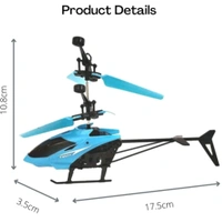 Remote Control Hand Sensor Helicopter Toys With Usb Charging - 3d Light Toys. - Green