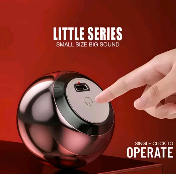 Ultra Mini Wireless Bluetooth Speaker with Heavy Metal Electroplating Round Speaker | Wireless Power Button Controlled, 60 Min Running Battery Pack of 1 (Random Multicolor) - multi colour