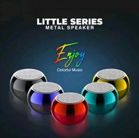 Ultra Mini Wireless Bluetooth Speaker with Heavy Metal Electroplating Round Speaker | Wireless Power Button Controlled, 60 Min Running Battery Pack of 1 (Random Multicolor) - multi colour