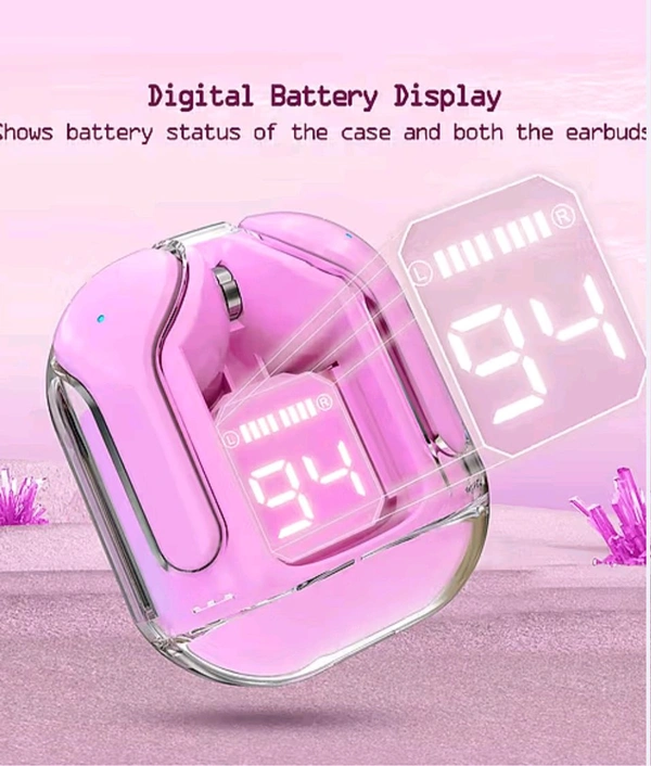 Ultrapod 20-20000 Wireless Earbuds, IPX Water Resistant, 12-Hour Battery Life | better than airpods - Pink