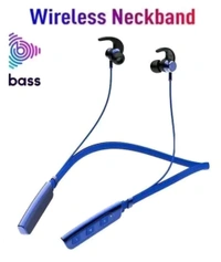 Bluetooth Neckband Earphones with Inline Controls. - Blue