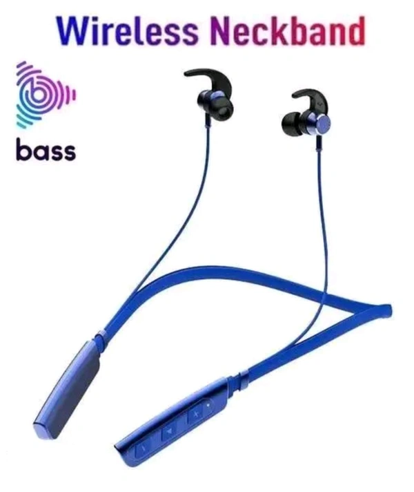 Bluetooth Neckband Earphones with Inline Controls. - Blue