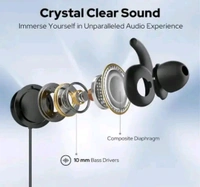 Bluetooth Neckband Earphones with Inline Controls. - Black