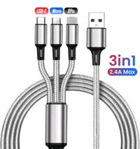 Usb Cable 3 In 1 Multi Fast Charging Data Cable. - Blue