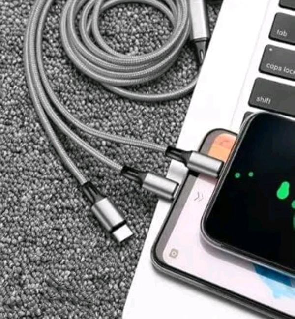 Usb Cable 3 In 1 Multi Fast Charging Data Cable. - Blue