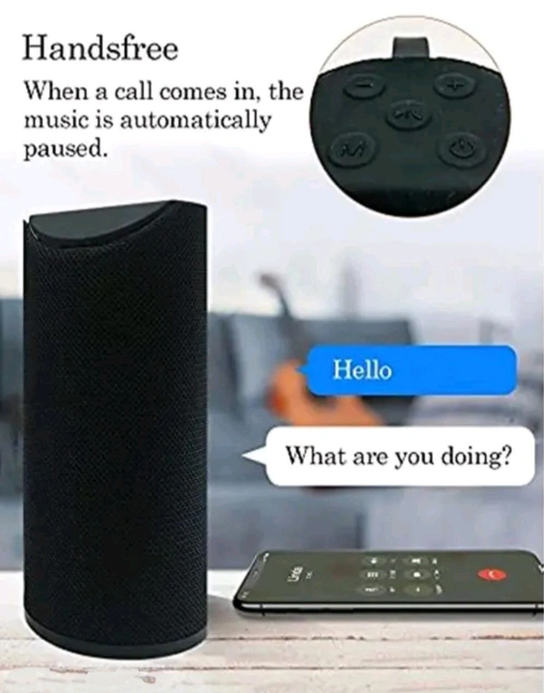 Super Bass Splashproof Wireless Bluetooth Speaker Best Sound Quality Playing. - Black