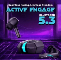 Xo6 Gaming Earbuds with 35MS Low Latency, RGB LED, 13MM DRIVERS & 50H PlayTime Bluetooth  (Coal Black, True Wireless). - Black