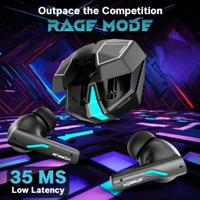 Xo6 Gaming Earbuds with 35MS Low Latency, RGB LED, 13MM DRIVERS & 50H PlayTime Bluetooth  (Coal Black, True Wireless). - Black