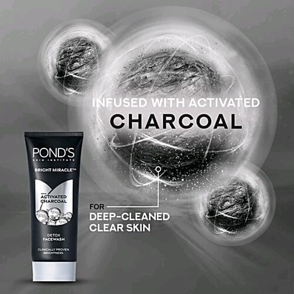 POND'S Bright Miracle Detox Facewash with 10X Power of Charcoal - 150ML