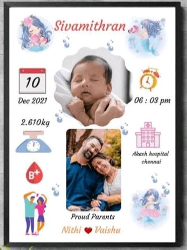 Baby Photo Frame  - A4
