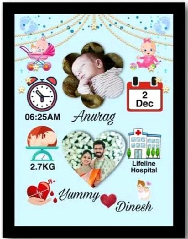 Best Baby Birth Photo Frame  - A4