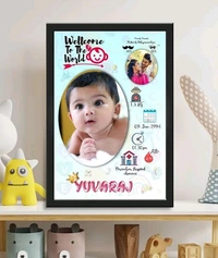 Best Baby Birth Photo Frame  - A4
