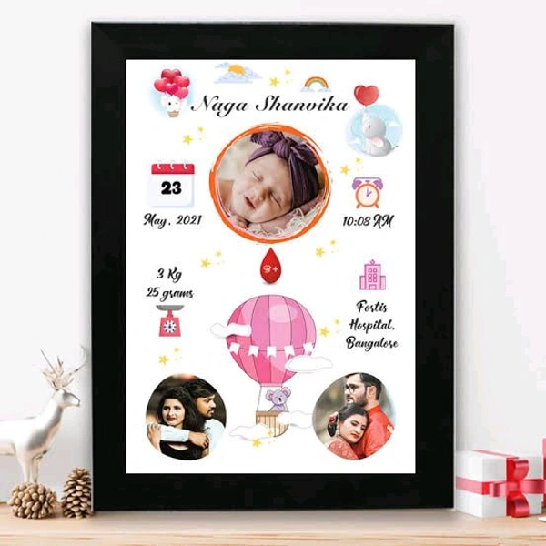 Baby & Parents Photo Frame  - A4