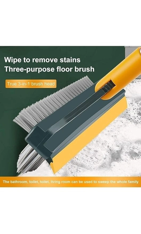 2 In 1 Long Handle Wiper Stiff Bristle Floor Brush . 