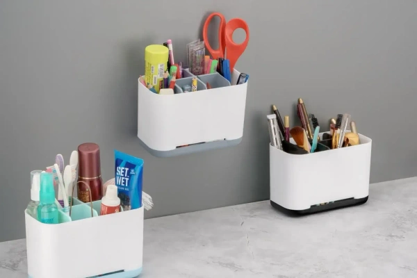 Toiletries Holder Stand Plastic Caddy Organizer Box .