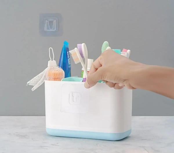 Toiletries Holder Stand Plastic Caddy Organizer Box .