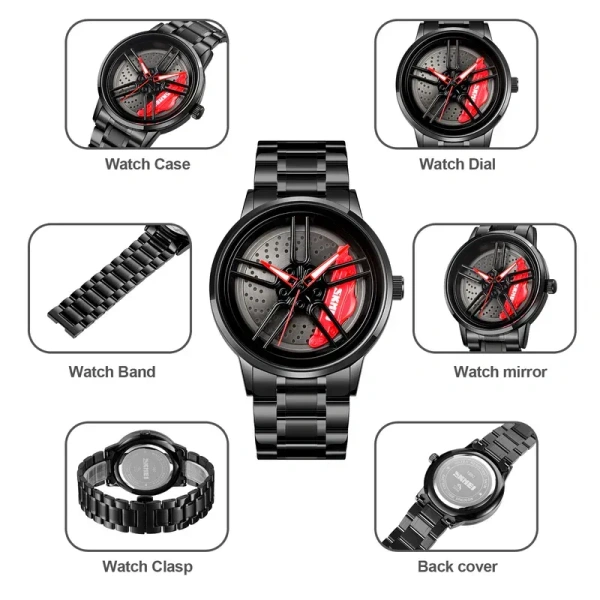 Wheels Rolling Creative Fashion Men Watch ✔ .