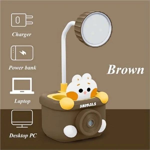 Cute Animal Table Lamp I Plastic 3in1 USB Rechargeable Desk Lamps with Pen Holder & Sharpener I 360° .   ⭐⭐⭐⭐⭐ 4.8/5 reviews.