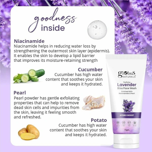 Globus Naturals  Lavender Face Wash, 75gm Set of 2 .