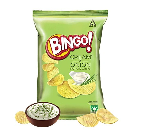 Bingo Cream And Onion Potato Chips  - 22g