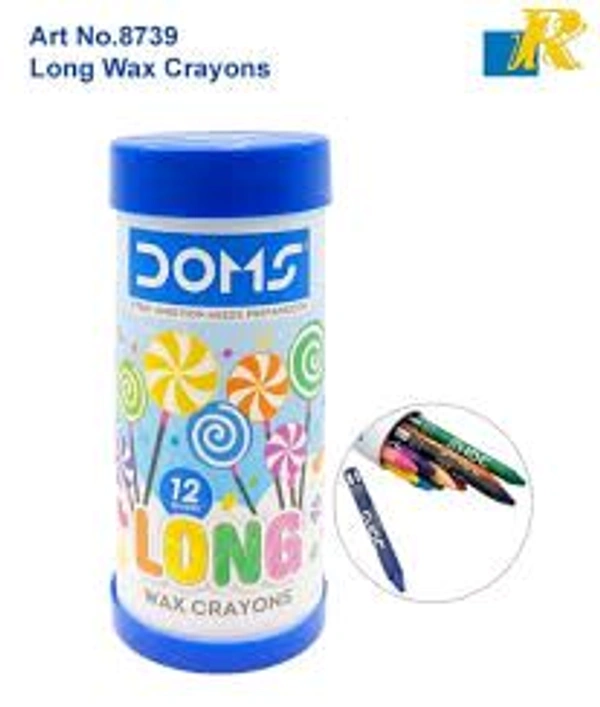 Doms Long wax crayons 12 shades - mix