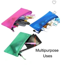 Net Pencil  Pouch Bag - yellow & pink