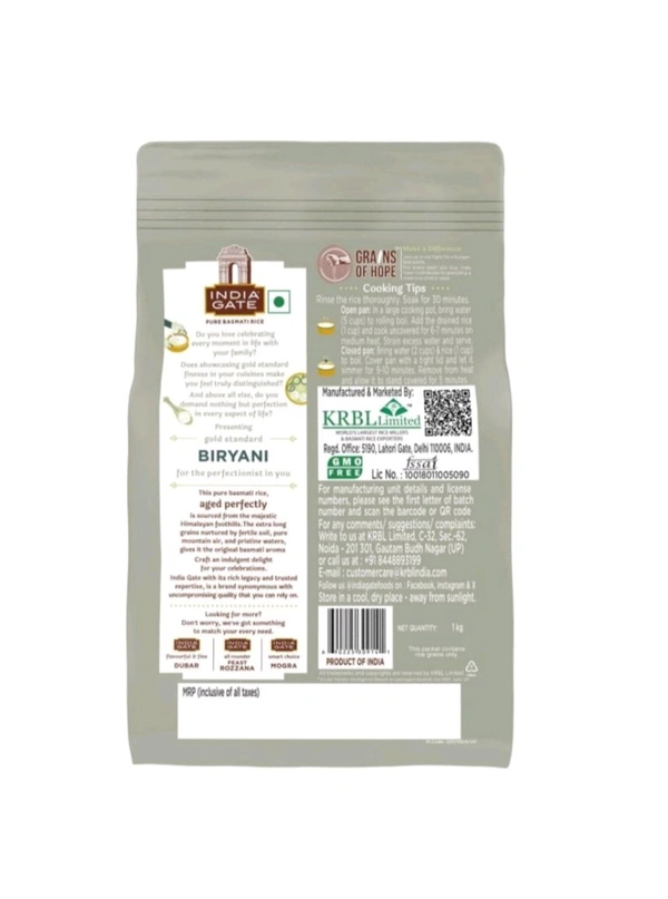 India Gate Basmati Rice Gold Standard 1kg