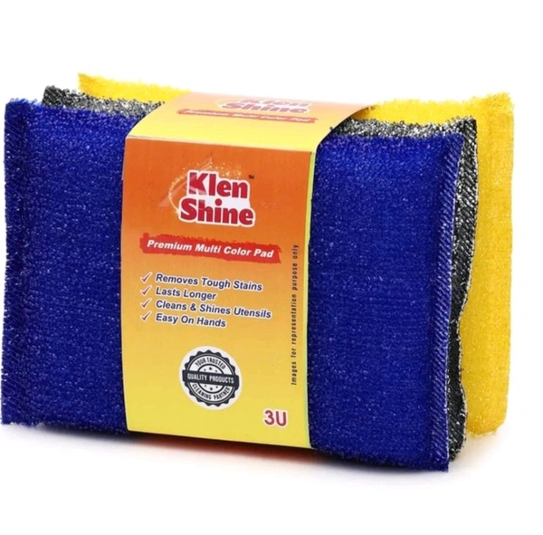 Klen Shine Nylon Scrub Pad  (Pack Of 3) 