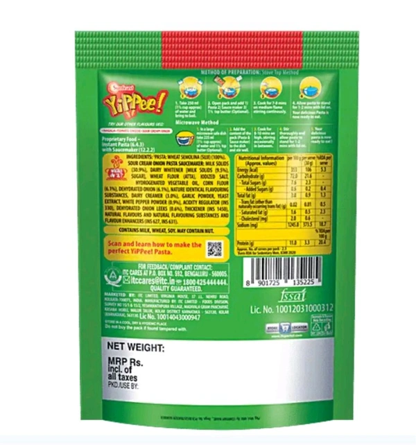 Sunfeast Yipppee Pasta Treat Cream Onion 