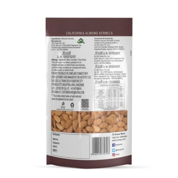 Natraj California Almond Kernels 250g 