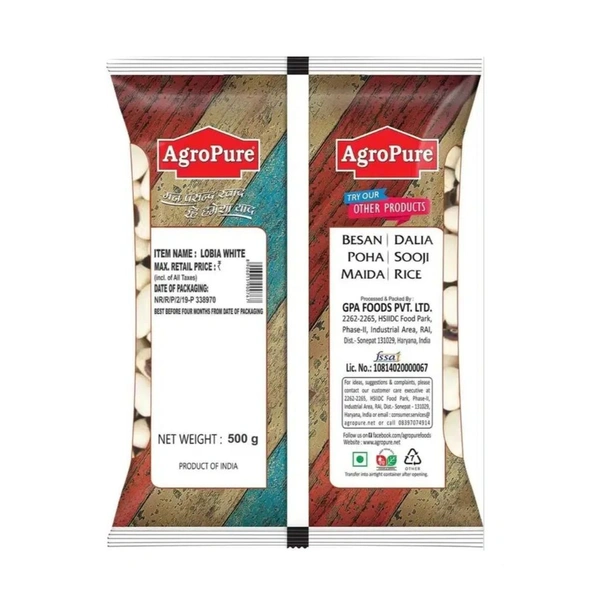 Agropure Lobia White Dal 500g 