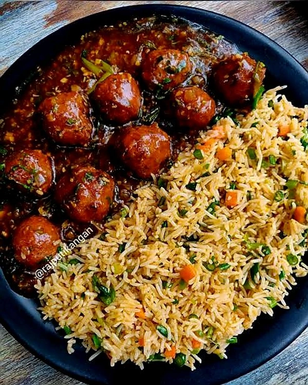 Veg Manchurian & Fried Rice Combo  - 12pm To 9pm