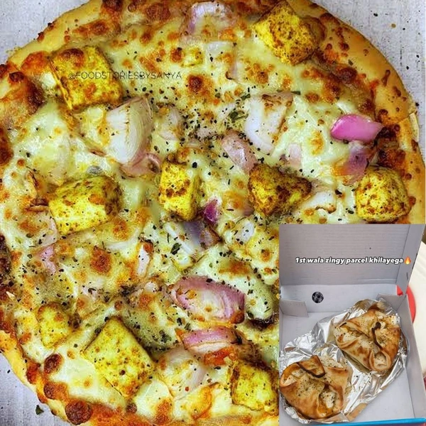 Zingy Parcle 2pc + Onion Paneer Pizza (M)