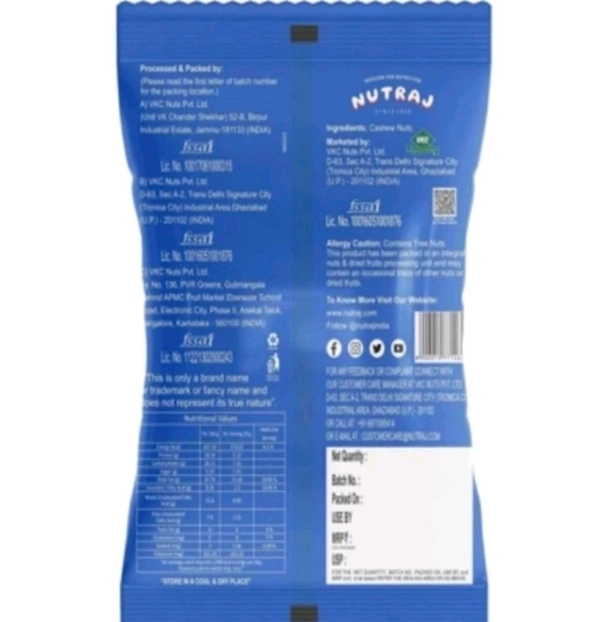 Nutraj Chshew Nuts - 100g