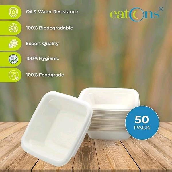 Eco Tab Disposal Bowls Squre Dona  - 50 Pcs