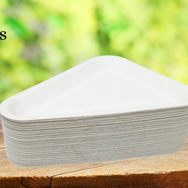 Snacks Paper Triangle Plates - 50 Pcs