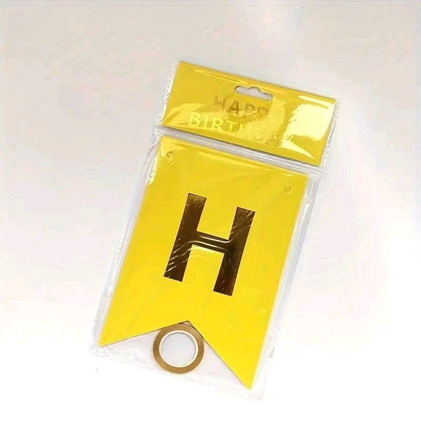 Happy Birthday V- Cut Banner  - Black