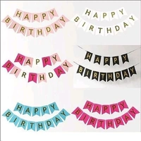 Happy Birthday V- Cut Banner  - White