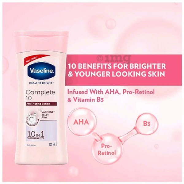 Vaseline Complete 10 Body Mosturiser In Plastic Bottle 