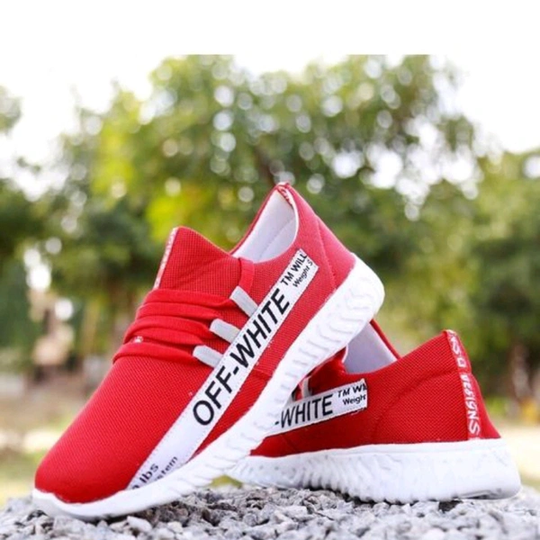 0034 Trendy Elegant Mesh Men Sports Shoes  - 25, 1 days, 24x7, red withe , 6