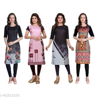 Graceful Woman Printer Crepe Straight  - 0, 24x7, multi color , L