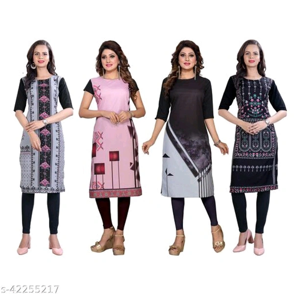 Graceful Woman Printer Crepe Straight  - 0, 24x7, multi color , XL