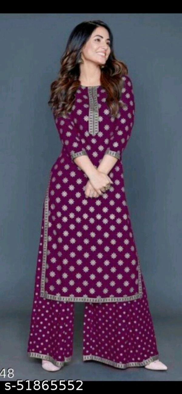 Rayon Gold Printed Trendy Kurta Palazzo Set For Women  - 0, 24x7, multi color , XL