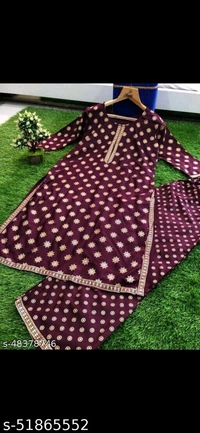 Rayon Gold Printed Trendy Kurta Palazzo Set For Women  - 0, 24x7, multi color , XL