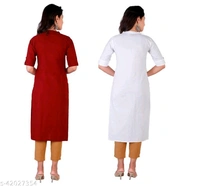 Solid Cotton Fabric Straight Daily Wear Kurti For Women  - 0, 24x7, orange , M
