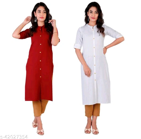 Solid Cotton Fabric Straight Daily Wear Kurti For Women  - 0, 24x7, orange , M